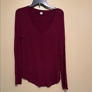 Old Navy Women's Long Sleeve Top - Burgundy